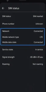 Check SIM status in phone settings to diagnose no service or mobile data issues
