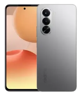 A view showing both the front display screen and the rear panel design with triple cameras of the Realme P4x 5G smartphone.