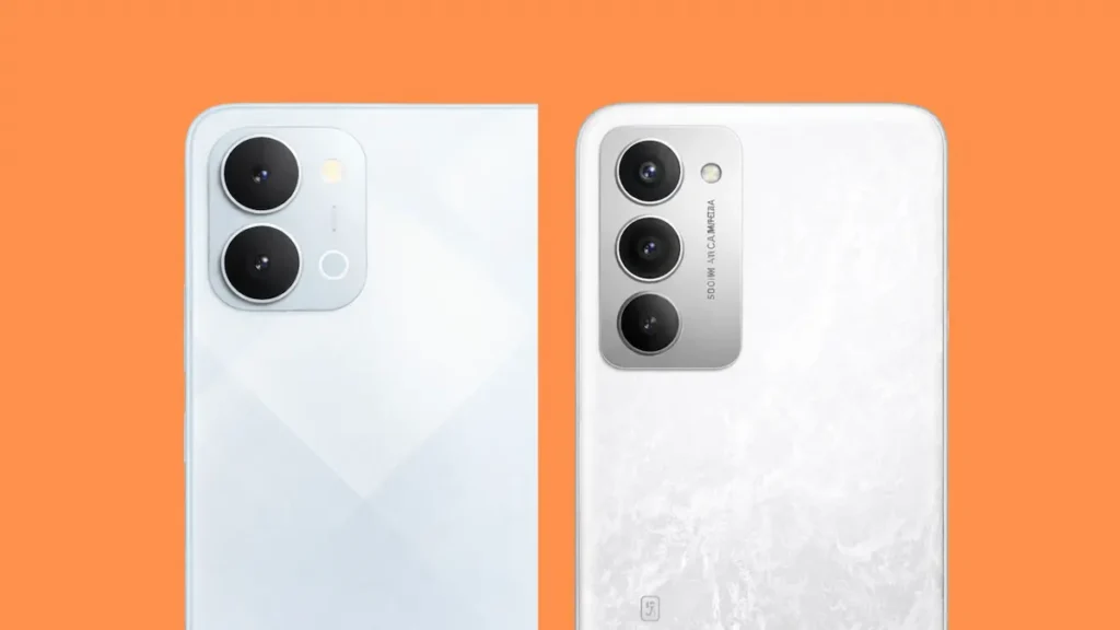 iQOO Z11x 5G vs Redmi 15 5G camera module comparison showing rear camera design