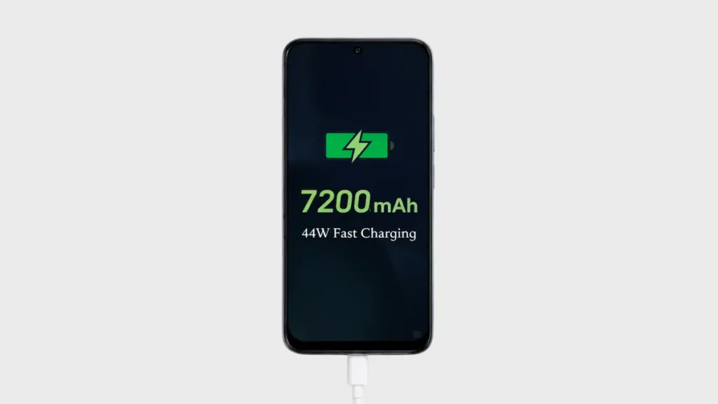 QOO Z11x battery capacity 7200mAh with 44W fast charging
